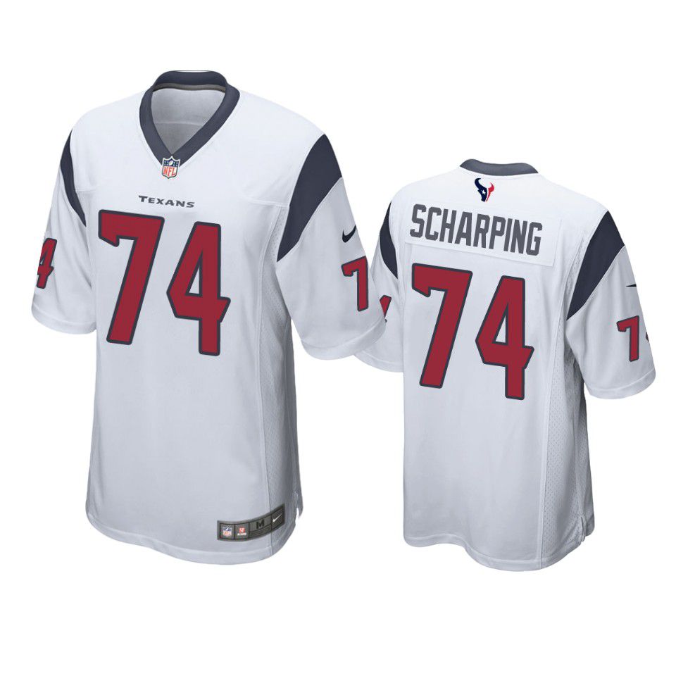 Men Houston Texans #74 Max Scharping Nike White Game NFL Jersey